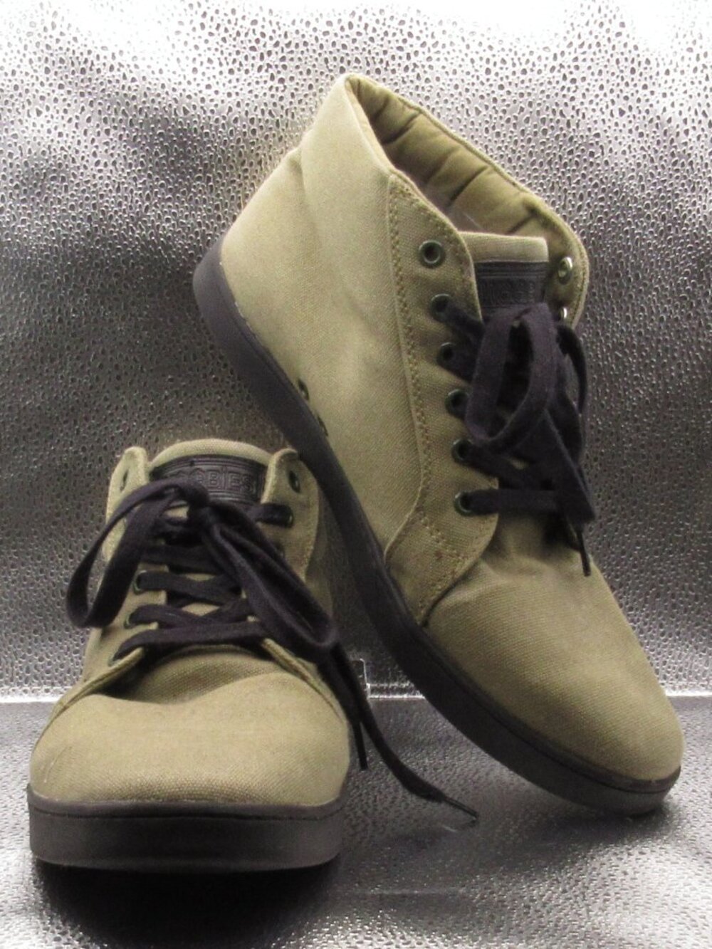 Woobies Olive Men's Canvas Hightop Shoes Size 11 Womens 12.5 Mens Excellent Cond